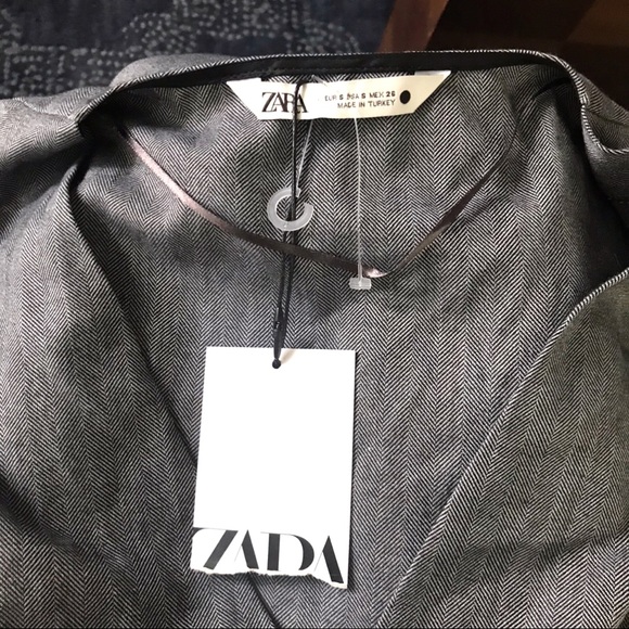 ☑️ ZARA GREY HERRINGBONE LONG SLEEVE MAXI DRESS! - Picture 8 of 9